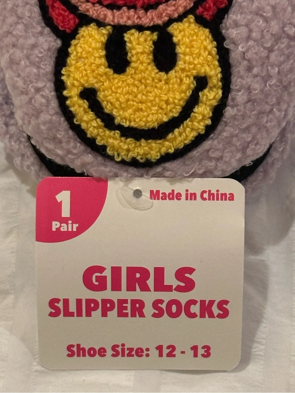 💥 $5 if bundled Girls Plush Slipper Socks Shoe Size Toddler 12-13 Smiley Cowgirl
